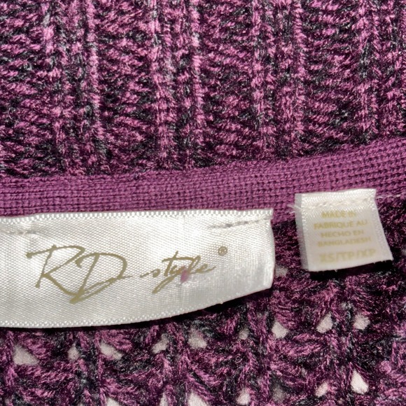Stitch Fix RD Style Womens Cardigan Open Front‎ Purple Knit Sweater XS - Picture 3 of 8